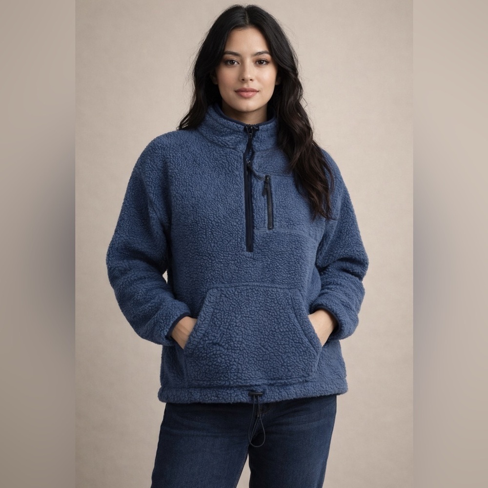 Pink by VS women’s Xs Soft Sherpa hoodie blue